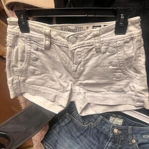 Miss Me White Denim Shorts Size 26